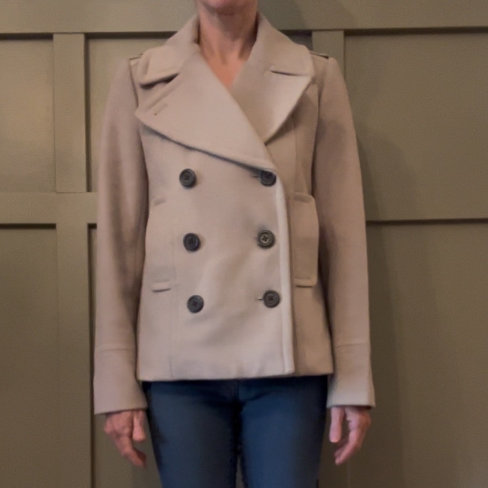 J. Crew Neutral Beige Double-Breasted Pea Coat